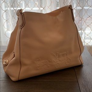 Coach blush pink leather shoulder bag